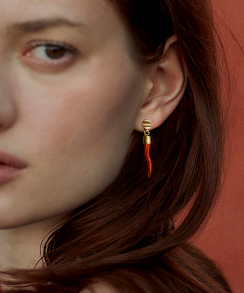 Venus coral horn earrings