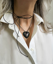 Load image into Gallery viewer, “Heart of Glass” Obsidian Heart Necklace