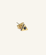 Load image into Gallery viewer, Black Diamond Gold Triangle Stud Earring