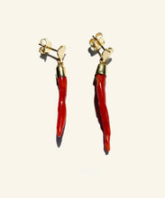 Load image into Gallery viewer, Venus coral horn earrings