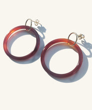 Load image into Gallery viewer, Burnt Agate Hoops