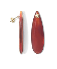 Load image into Gallery viewer, Burnt Agate Almond earrings