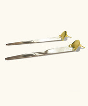 Load image into Gallery viewer, Dagger Silver Hinged Drop Earrings
