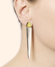 Load image into Gallery viewer, Dagger Silver Hinged Drop Earrings