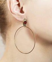 Load image into Gallery viewer, Pome Gold Eye Hoop Earrings