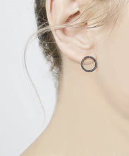 Load image into Gallery viewer, Eir Black Loop earrings