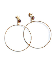 Load image into Gallery viewer, Pome Gold Eye Hoop Earrings