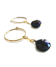 Load image into Gallery viewer, Nixie Pearl Hoop Earrings