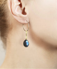 Load image into Gallery viewer, Nixie Pearl Hoop Earrings