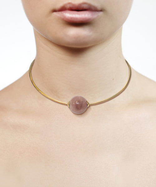 Peach Moonstone Neck Ring