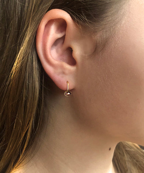 Smoky quartz oval earring