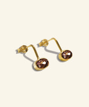 Load image into Gallery viewer, Smoky quartz oval earring
