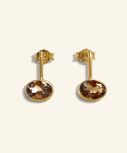 Load image into Gallery viewer, Smoky quartz oval earring