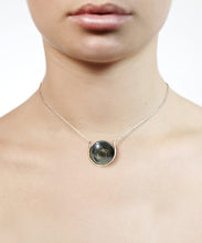 Load image into Gallery viewer, Golden Mica Sphere in Gold Cradle with Silver Chain