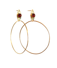 Load image into Gallery viewer, Pome Gold Eye Hoop Earrings