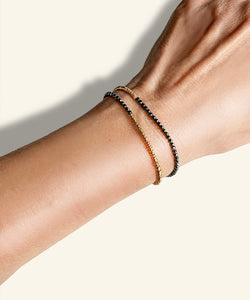 Hypatia hematite and gold wrap bracelet