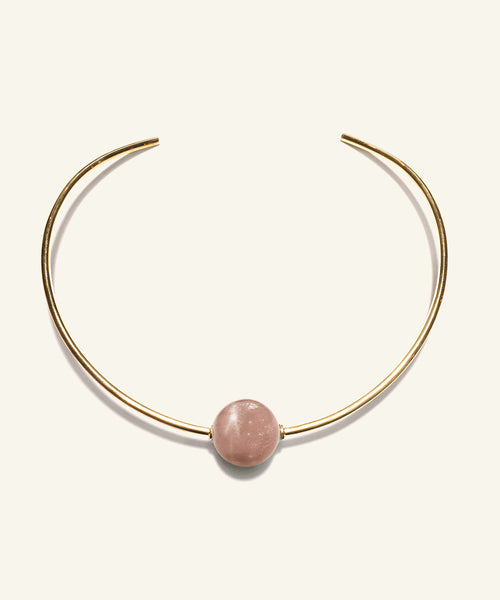 Peach Moonstone Neck Ring