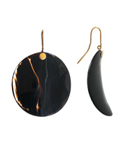 Load image into Gallery viewer, Onyx Disk earrings
