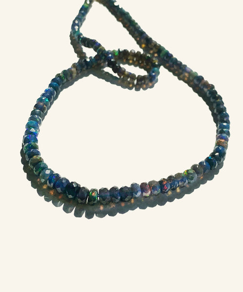 Luna black opal necklace
