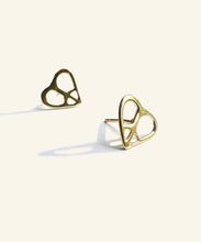 Load image into Gallery viewer, Love &amp; Peace Gold stud
