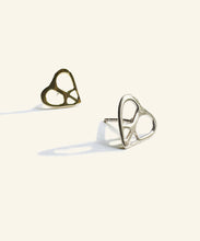 Load image into Gallery viewer, Love &amp; Peace Silver stud
