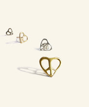 Load image into Gallery viewer, Love &amp; Peace Gold stud
