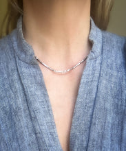 Load image into Gallery viewer, Silver faceted bead necklace
