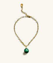 Load image into Gallery viewer, Chain Malachite anklet
