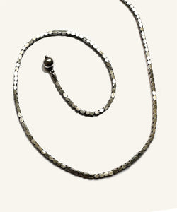 Silver faceted bead necklace