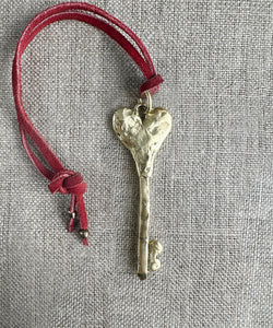 Heart Bag Charm. Brass