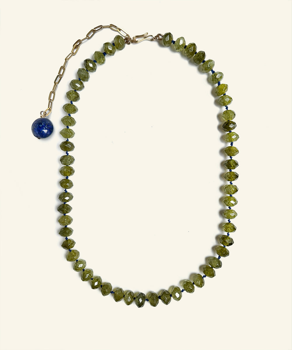 Anki green garnet chain necklace