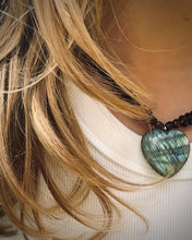 Load and play video in Gallery viewer, Labradorite Heart and Smoky Quartz Necklace
