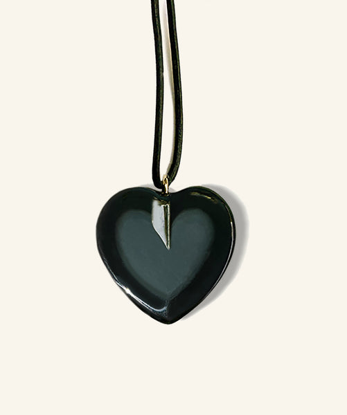 “Heart of Glass” Obsidian Heart Necklace