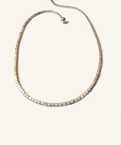 Silver faceted bead necklace