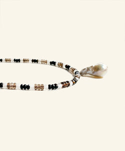 Boudicca necklace with baroque white pearl