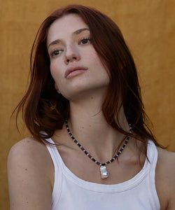 Boudicca necklace with baroque white pearl
