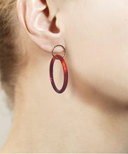 Load image into Gallery viewer, Burnt Agate Hoops
