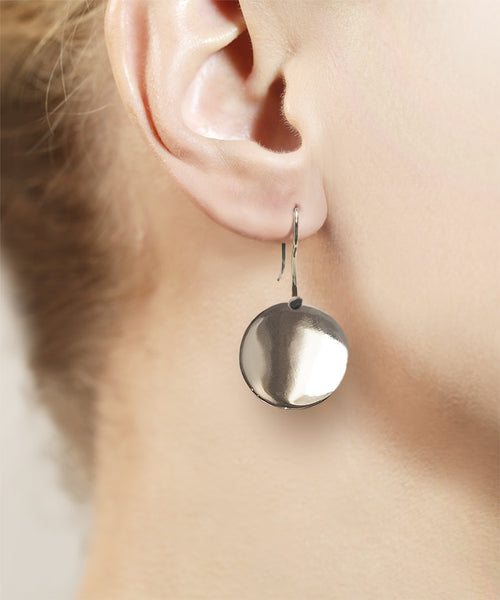 Silver Disk Earrings