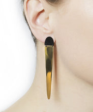 Load image into Gallery viewer, Dagger Gold Hinged Drop Earrings
