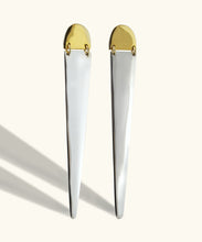 Load image into Gallery viewer, Dagger Silver Hinged Drop Earrings
