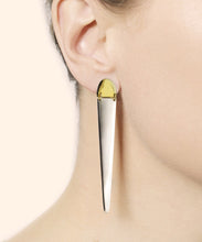 Load image into Gallery viewer, Dagger Silver Hinged Drop Earrings

