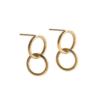 Load image into Gallery viewer, Mini Gold Double Hoop Earrings
