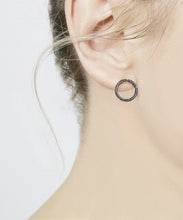 Load image into Gallery viewer, Eir Black Loop earrings
