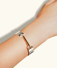 Load image into Gallery viewer, Silver Arrow Bangle with Gold Clip
