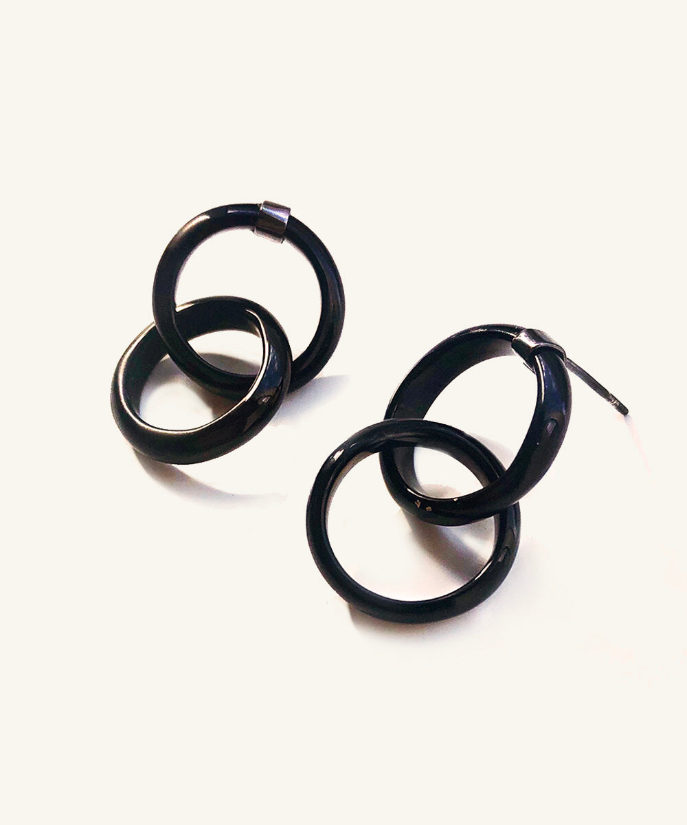 Nanuk Black Onyx Hoop Earrings