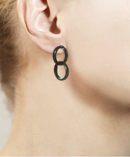 Load image into Gallery viewer, Nanuk Black Onyx Hoop Earrings
