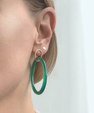 Load image into Gallery viewer, Green Agate Hoops
