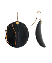 Load image into Gallery viewer, Onyx Disk earrings
