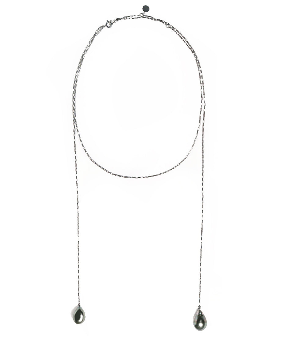 Tahitian double black pearl necklace – pignastudio.com