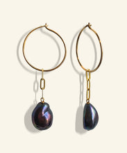 Load image into Gallery viewer, Nixie pearl hoop earrings
